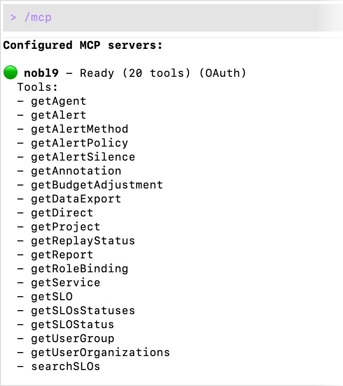 Nobl9 MCP server and capabilities