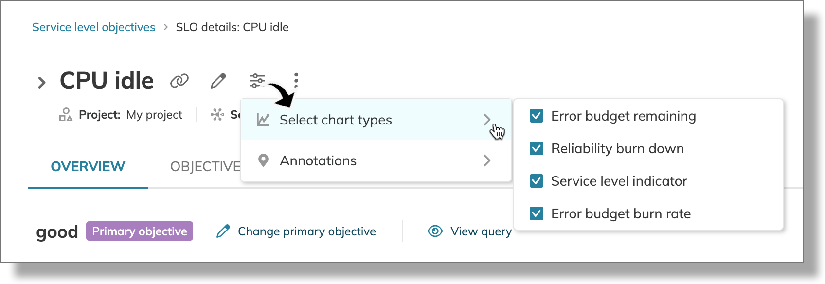 select chart types