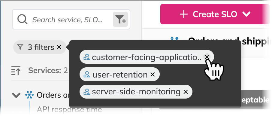 Removing individual project filters