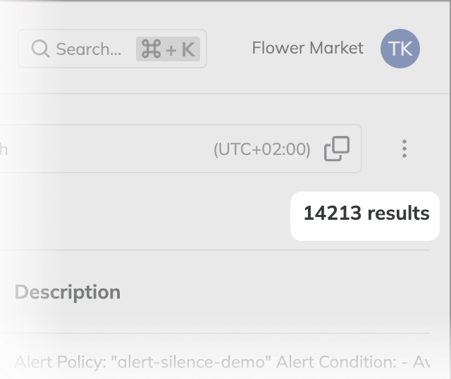 filtered results