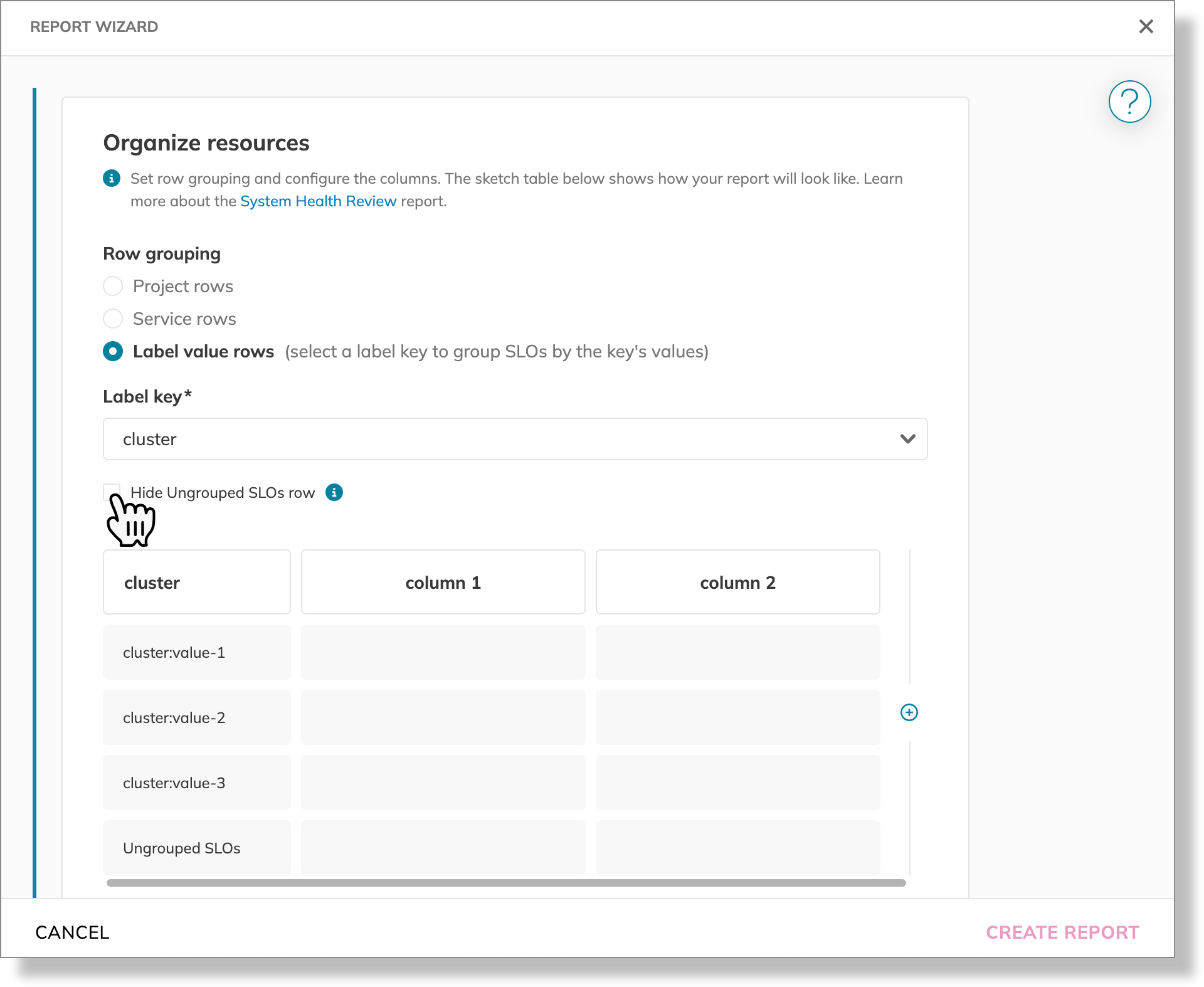Hide ungrouped SLOs option