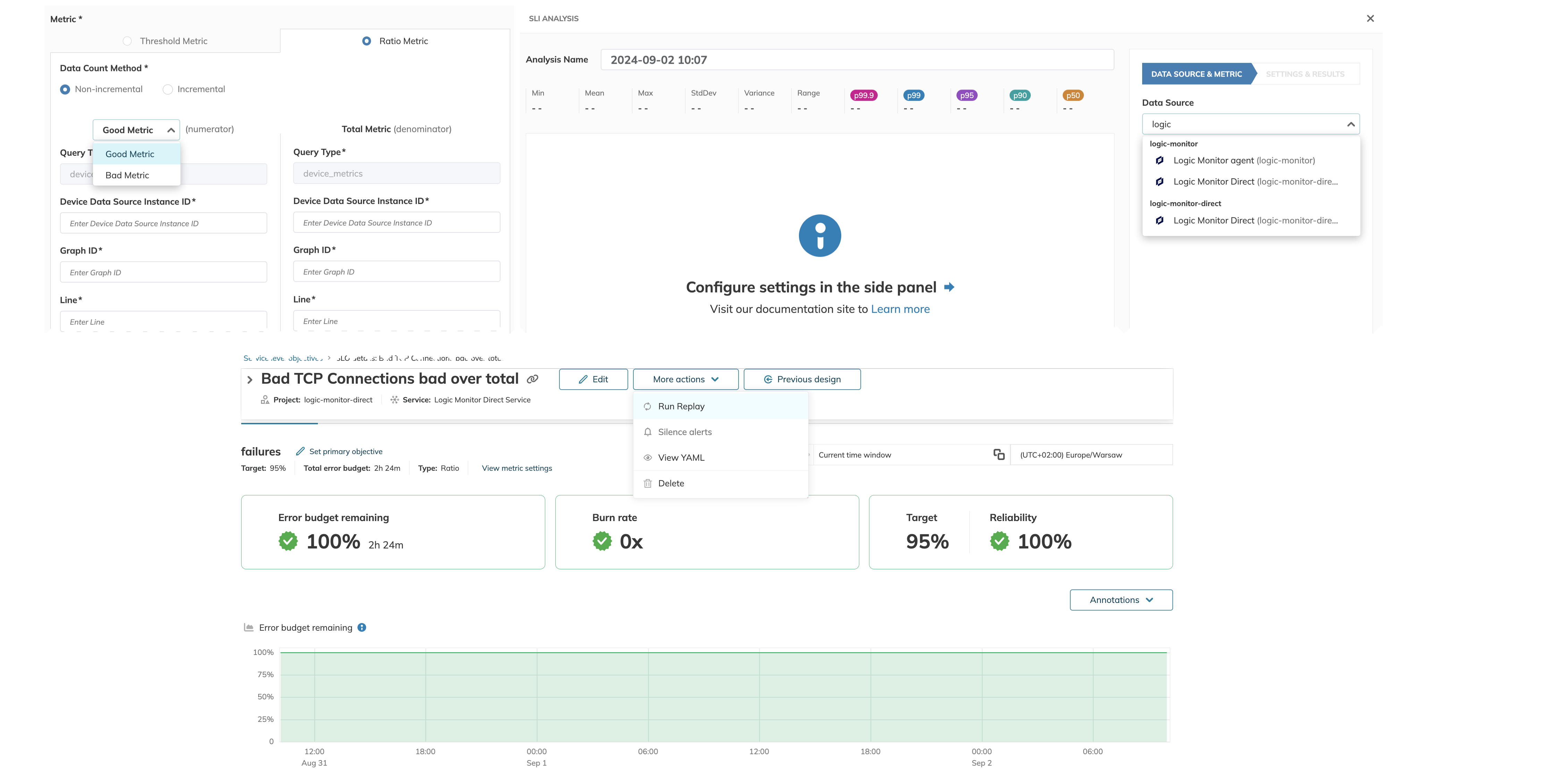 Logic monitor features