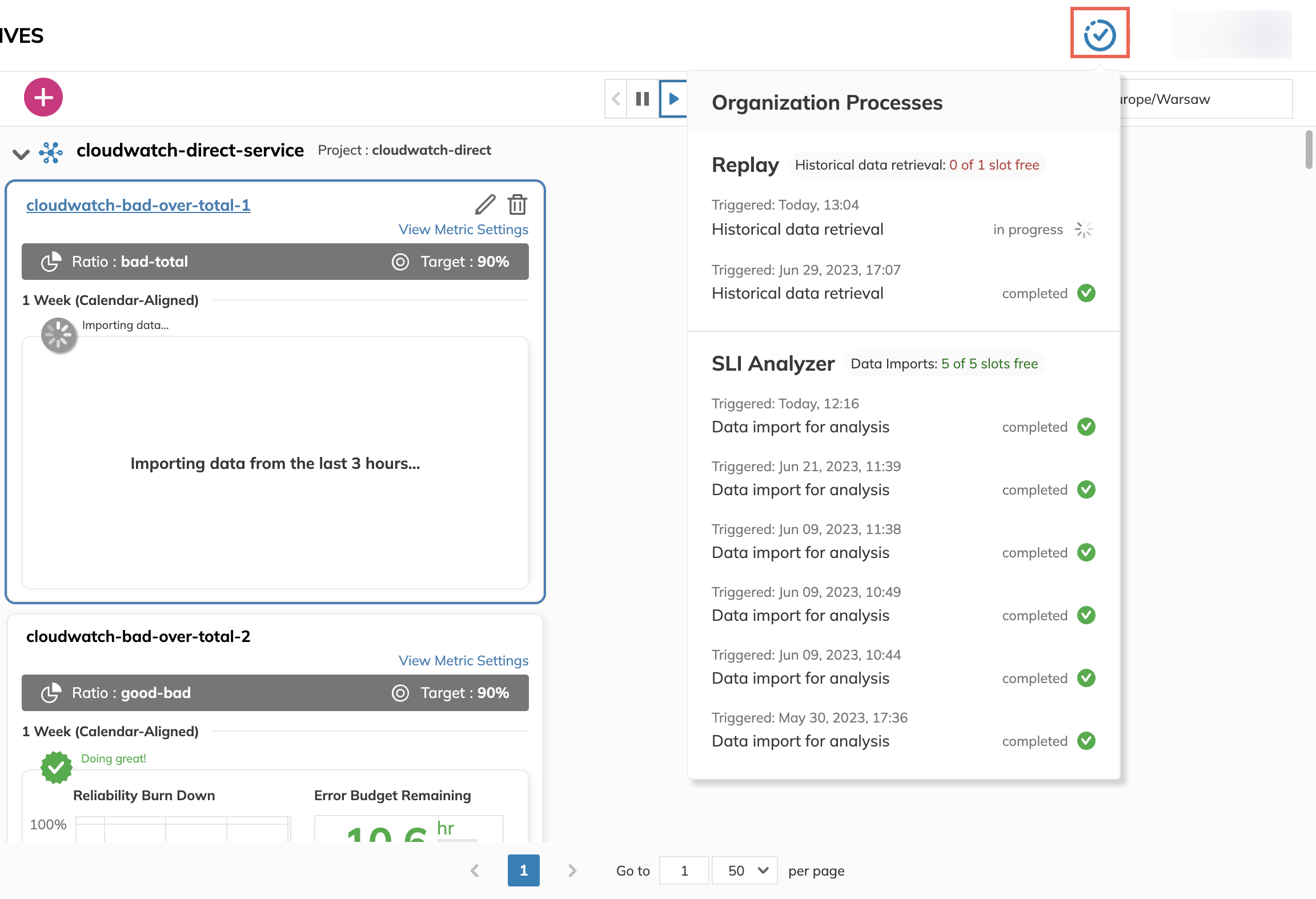 process widget