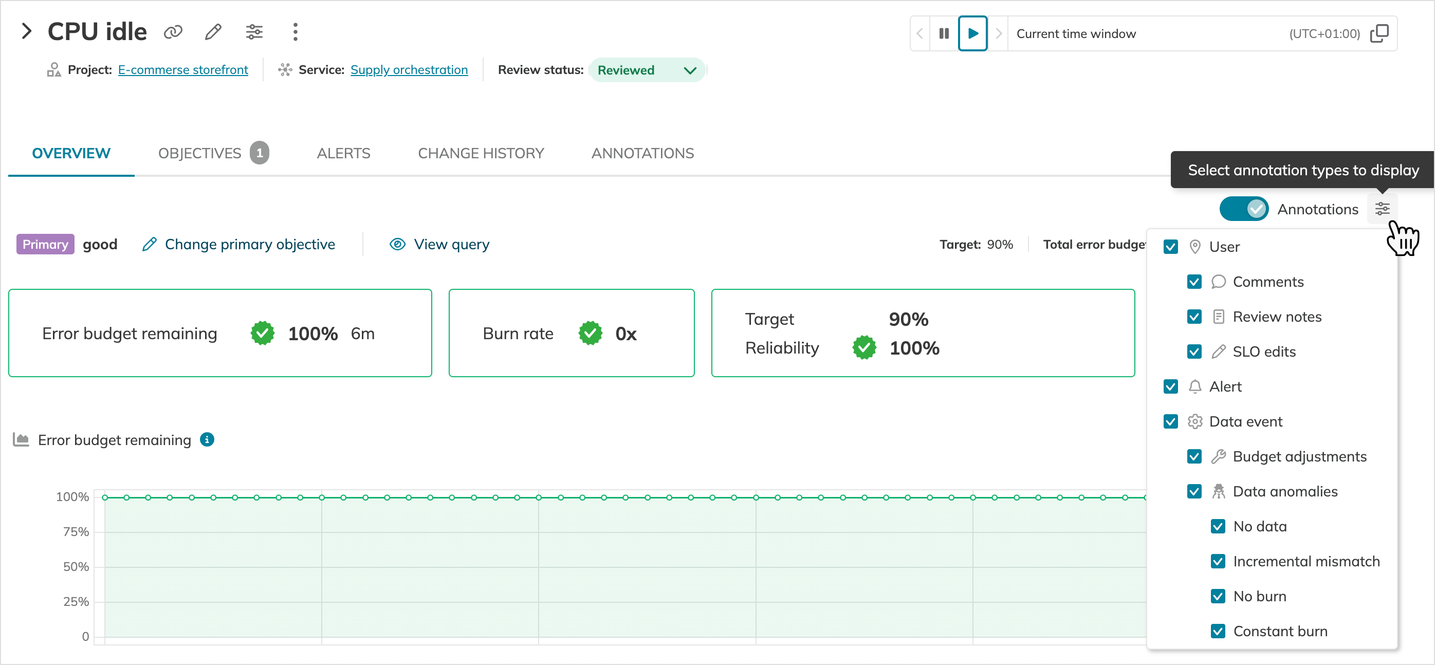 Selecting annotations to display