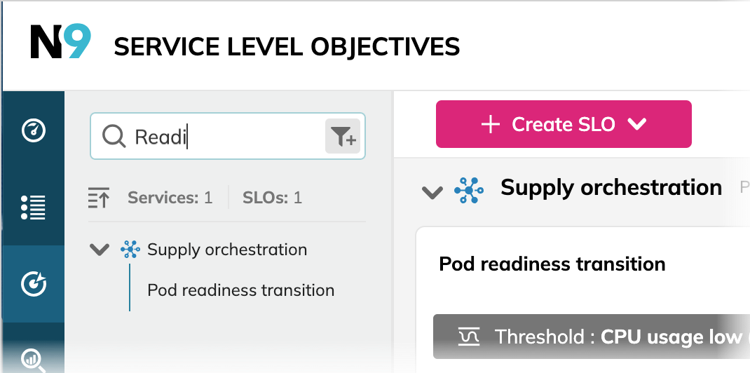 search SLOs by keyword